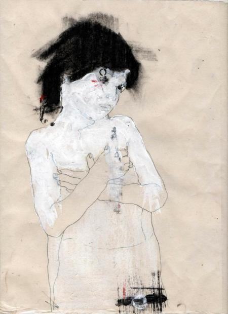 Farah Willem, de L'état lacunaire, vom lakunaren Zustand, 2012, Mischtechnik auf Reispapier, 30x22cm, 845,-€, Galerie Stexwig