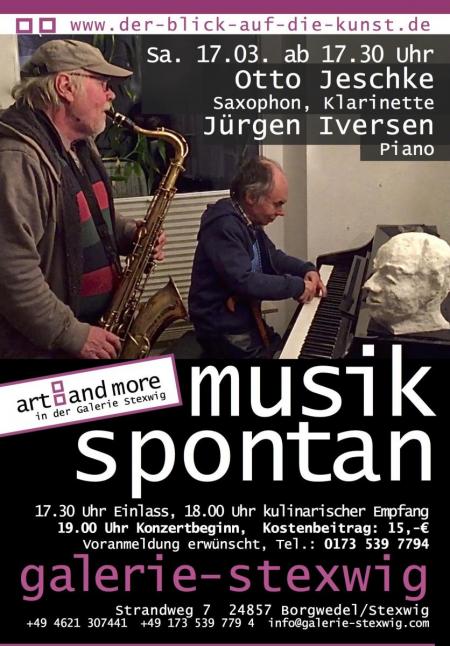 Otto Jeschke und Juergen Iversen spielen in der Galerie Stexwig